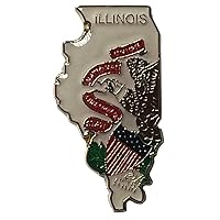 Pack of 50 Illinois State Map Motorcycle Hat Cap Lapel Pin