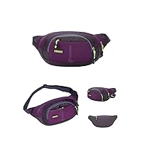 Waterproof Nylon Outdoor Travel Running Climbing Waist Bag Fanny Pack (purple)