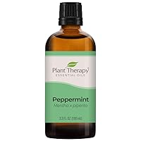 Peppermint Essential Oil 100 mL (3.3 oz) 100% Pure, Undiluted, Natural Aromatherapy for Diffuser & Topical Use, Digestion, Respiratory, & Massage, Peppermint Oil for Skin & Hair