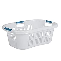 Rubbermaid Laundry Basket, XL Hip-Hugger Basket, 2.1-Bushel, White, Laundry, Storage, Bathroom, Bedroom, Home Closet Clothes Basket