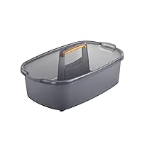 Plastic Multipurpose Cleaning Storage Caddy with Handle, 1.85 Gallon, Gray and Orange