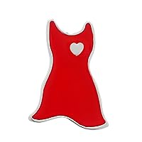 Small/Large Red Heart Shaped Pins/ Red Dress Shaped Pins Heart Disease Awareness Pins - Valentine's Day Pin -Support Heart Health - Costume Accessory- Costume Jewelry Red Women’s Brooch- Great for Fundraising and Gift-Giving