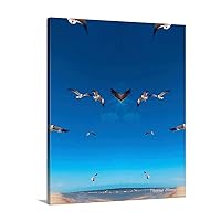 Seagull-16X20 Seagull 2.0 Canvas-Canvas Prints-Gallery Wrapped-Wall Art-Phoenix Bloom Original Ocean Beach Birds Freedom Flying Picture Bird Picture Seagull Picture