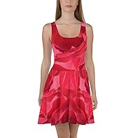 Deep Pink Rose Collection Print, Skater Dress