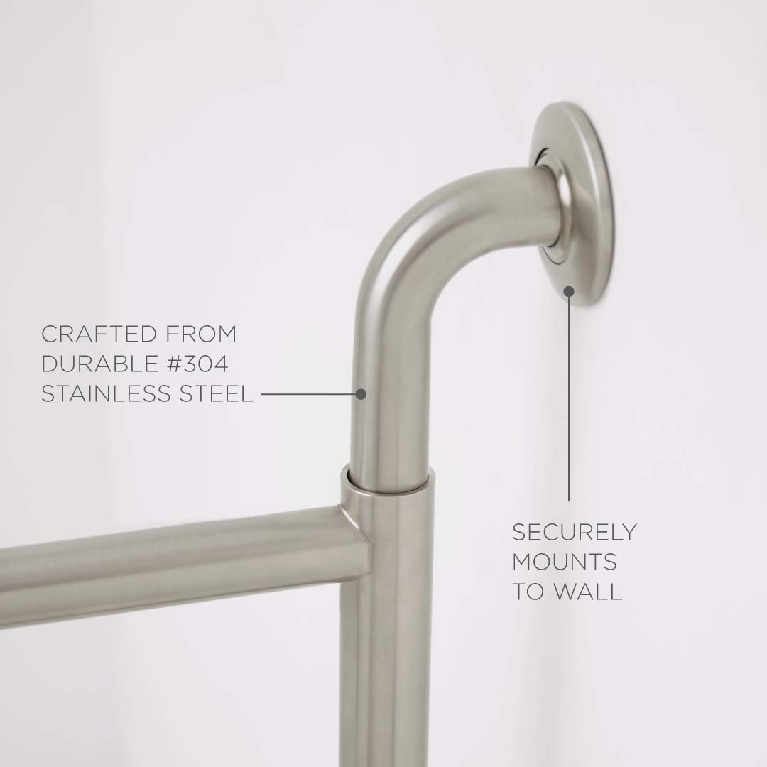 Seachrome Bathroom Grab Bar, Wall to Floor Stainless Steel Swing Away Grab Bar, 1 1/4-Inch Diameter, Handicap Grab Bar, Safety Rail, Satin Stainless (Model: GW-4339-Q-SS)