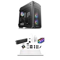 Thermaltake View 71 Motherboard Sync ARGB 4-Sided Tempered Glass Vertical GPU Modular E-ATX Gaming Full Tower Computer Case and Pacific C360 Ddc Res/Pump 5V Motherboard Sync Copper Radiator