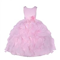 Lito Angels Girls Flower Girl Dresses Pageant Gown Party Occasion Dress Satin Organza Ruffle