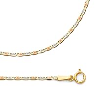 Necklace Solid 14k Yellow White Rose Gold Chain Star Diamond Cut Thin Multi 1.5 mm 24 inch