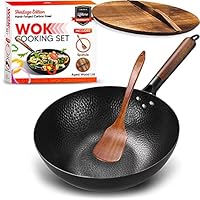 Heritage Edition Carbon Steel Wok Pan with Lid | 12.5