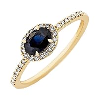 6X4 Mm Oval Cur Natural Blue Sapphire Birthstone Gemstone Silver Ring 925 Sterling Silver Gold Plated Ring