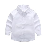 5t Boy Kids Boys and Girls Classic Fit Crewneck Shirt Cotton Soft Long Sleeve Basic Top Boy Small Shirts
