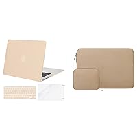 MOSISO Compatible with MacBook Air 13 inch Case (Models: A1369 & A1466, Older Version 2010-2017), Plastic Hard Case&Neoprene Sleeve Bag with Small Case&Keyboard Cover&Screen Protector, Apricot