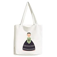 Women traditional custom in Korea Tote Canvas Bag Shopping Satchel Casual Handbag
