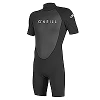 O'Neill Men's Reactor-2 2mm Back Zip Short Sleeve Spring Wetsuit, Black/Black, 2XL