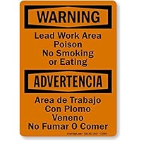 SmartSign “Warning - Lead Work Area, Poison, No Smoking or Eating” Bilingual Sign | 10