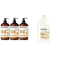 Everyone Liquid Hand Soap & Liquid Hand Soap Refill, 1 Gallon, Meyer Lemon and Mandarin, Plant-Based Cleanser with Pure Essential Oils