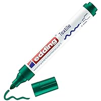 edding 4500 textile marker - green - 1 pen - round nib 2-3 mm - permanent fabric markers for drawing on textiles, wash-resistant up to 60 °C - marker pens for fabric lettering