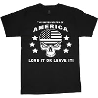 Men's Graphic Tees American Flag Skull T-shirt