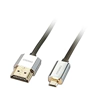 Lindy 41680 0.5m CROMO Slim High Speed HDMI to Micro HDMI Cable with Ethernet