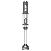 Immersion Blender 600 Watts Scratch Resistant Hand Blender,15 Speed and Turbo Mode Hand Mixer, Heavy Duty Copper Motor Stainless Steel Smart Stick for Soup, Smoothie, Puree, Baby Food