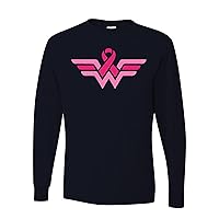 Wonder Woman Breast Cancer Awareness Mens Long Sleeves