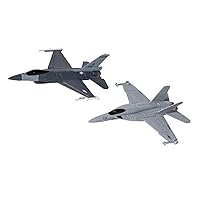 F-16 Fighting Falcon Fighter Aircraft and F/A-18 Super Hornet Fighter Aircraft Set of 2 Pieces US Strike Force Collection Diecast Models by Corgi CS90684