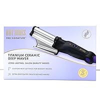 HOT TOOLS Pro Signature Titanium Ceramic Deep Waver Hair Iron, 1 Piece Set, 30-Second Heat for Effortless Styling, Reduces Damage