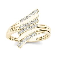 10k Yellow Gold 1/10ct TDW Diamond Fashion Ring(H-I, I2)