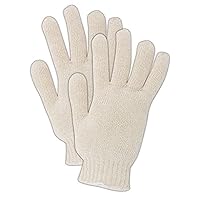 MAGID T143C KnitMaster Lightweight Color Seamless Knit Gloves, Cotton Poly Blend, Ladies (Fits Medium), Natural (Pack of 12)