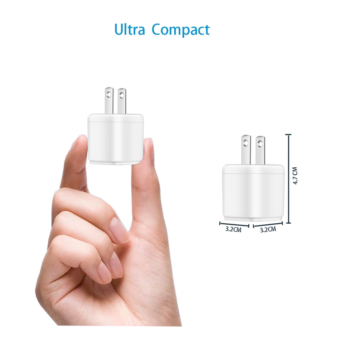 USB Wall Charger Plug,ZLONXUN 2-Pack 5V Charger Block Cube Compatible with iPhone,iPod,Watch,Headset(2 Pack)