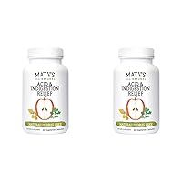 Matys Acid & Indigestion Relief Capsules – Safe & Effective, All Natural Heartburn Antacid Alternative Made with Apple Cider Vinegar, Ginger & Turmeric – 60 Count (30 Servings) (Pack of 2)