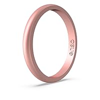 Enso Rings Halo Elements Silicone Ring – Stackable Wedding Engagement Band – Thin Minimalist Band – 2.54mm Wide, 1.5mm Thick
