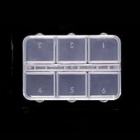 10PCS Clear Plastic 6 Grids Rhinestones Box Nail Art Bead Rings Jewelry Dividers Organizer Gems Earrings Container Multi-functional Storage Box