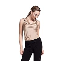 Brisa Cowl Neck Blouse, Sleeveless Top for Women (Champagne)