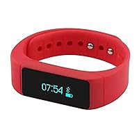 Fitness Tracker Bluetooth Sport Wristband Bracelet Watch with Pedometer Sleep Health Fitness Tracker Activity for Android IOS Red