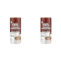 Om Mushroom Superfood Coffee Blend Mushroom Powder, 6.24 Ounce Canister, 30 Servings, Organic Arabica Beans, Lion's Mane, Cordyceps, Turkey Tail, Ginkgo Biloba, Supports Energy and Focus (Pack of 2)