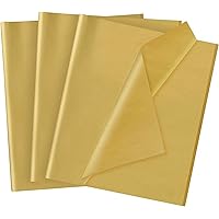 50 Sheets Gold Tissue Paper for Gift Bags - 14 x 20 Inches Recyclable Gold Wrapping Paper for Weddings Birthday DIY Project Christmas Gift Wrapping Crafts Decor