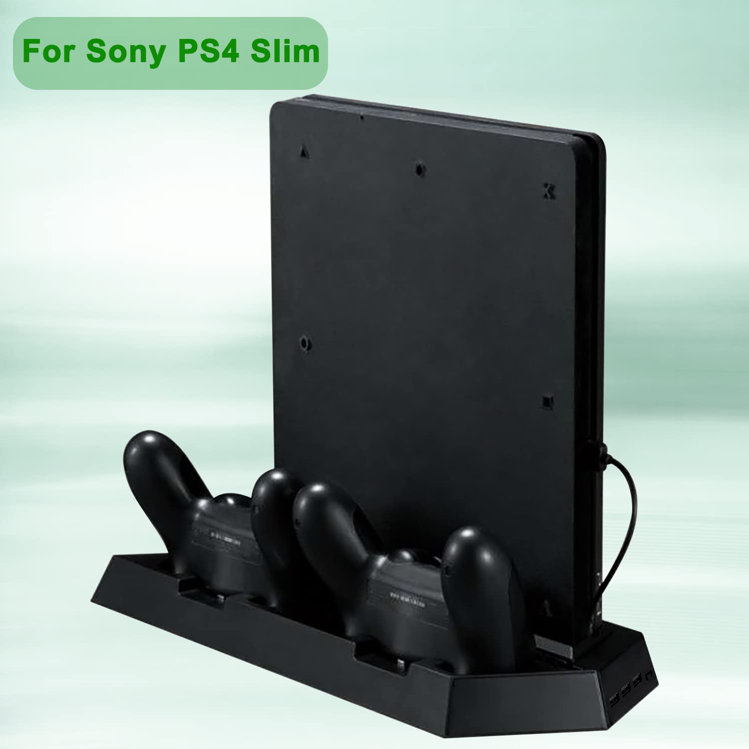 OSTENT Dual Motors Cooling Fan Radiator Charger Station USB Hub Vertical Stand for Sony PS4 / Slim Console