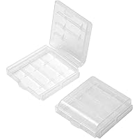Bettomshin 4 x AA/AAA Battery Storage Case Holder Organizer Box Transparent 2Pcs