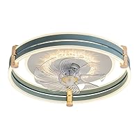 Ceiling Fans Light 80W Indoor Ceiling Fan Lighting, Remote Controls Flush Mount Ceiling Fan Light 3 Files Timing