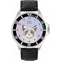 The Ragdoll Head Cat Mens Wrist Watch 42mm Case Custom Design