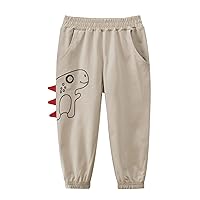 Birthday Clothes for Boys Pull On Sweat Pants Dinosaur Elastic Basic Long Pants Joggers Sweatpants Baby Pants Boy