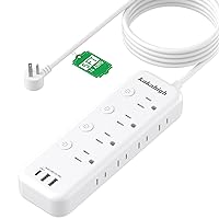Appliance Extension Cord with Individual Switches on Off - 5 FT, 1875W Heavy Duty Extension Cord with USB Ports, 8 outlets, Circuit Breaker for Microwave, Aquarium, Kitchen, Garage, ETL Listed