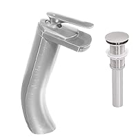 CASCADE Single Lever Waterfall Vessel Faucet Set, Brushed Nickel