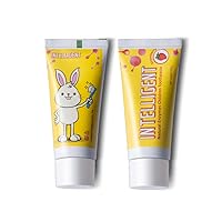 INTELLIGENT Enzymatic Kids Toothpaste – White Healthy Teeth for Baby and Toddler, Natural Non-Foaming Infant Tooth Paste, Sulfate-Free, Fluoride-Free, Mint-Free (Strawberry - 2 pcs x 1.37 Ounce)