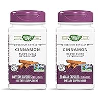 Nature's Way Premium Extract Cinnamon Standardized to 8% Flavonoids 60 Vcaps (Pack of 2)