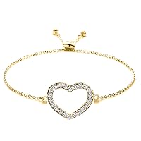 Crystal Golden Heart Slider Bracelet