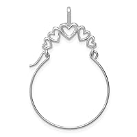 JewelryWeb - 14k Yellow, White or Rose Gold Polished 5 Heart Charm holder Pendant - Ring Holder Pendant for women - Gifts for Mom Grandma - Mother's day Gift