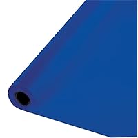 Cub Pack of 6 Cobalt Blue 100' Disposable Plastic Banquet Party Table Cloth Rolls