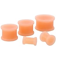 Skin Tone Soft Silicone Plugs Double Sided Flare (1 Pair)
